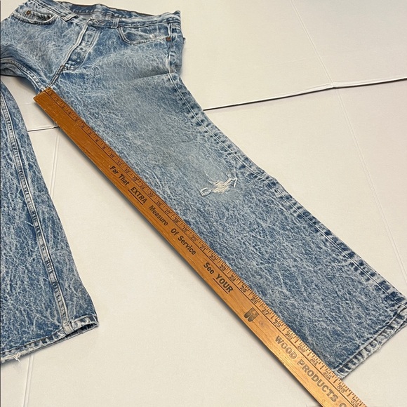 VINTAGE 80’s LEVI’S 501 MADE IN USA ACID WASH GRUNGE DENIM JEANS - Picture 12 of 16